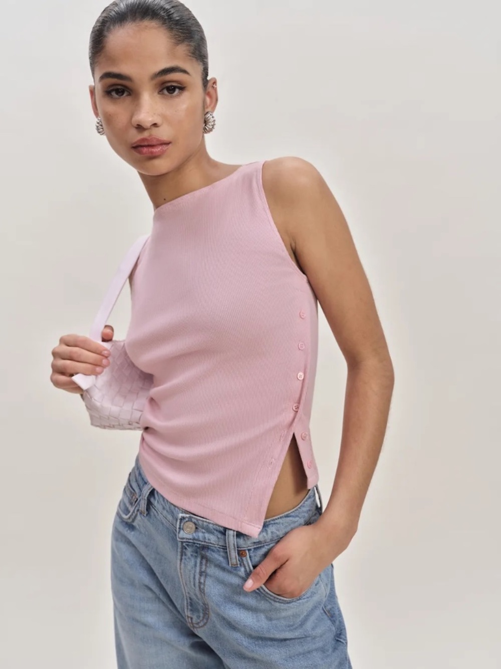 Reformation Hudson Knit Top in Babygirl Pink | Small